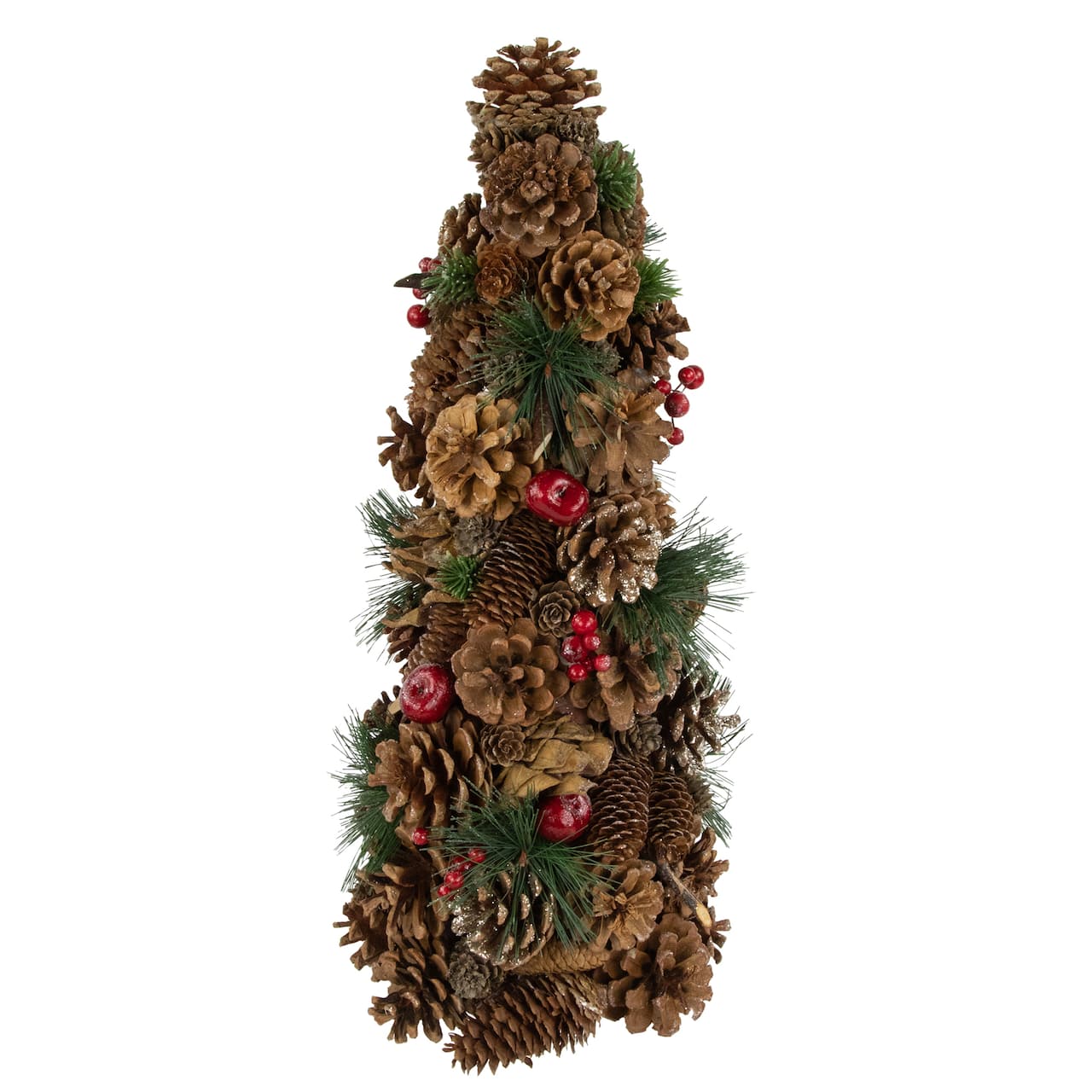 19" Pinecone & Berries Christmas Tree Tabletop Décor